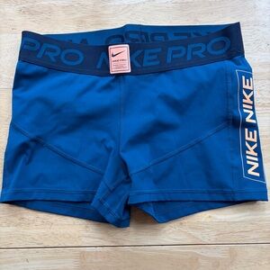Nike Pro Women's Athletic Shorts Blue Large